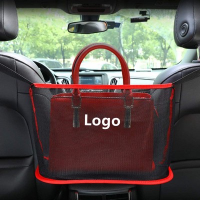 Car Net Pocket Handbag Holder Car Mesh Organizer Between Seats