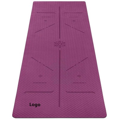 Eco Friendly Yoga Mat with Alignment Lines TPE Yoga Mat Non Slip Textured Surfaces