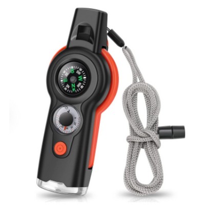 7 in 1 Emergency Survival Whistle with Lanyard