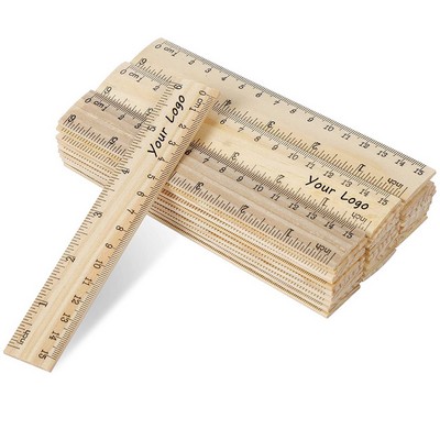 Wooden Rulers Double Sided Pine Wood School Measuring Ruler