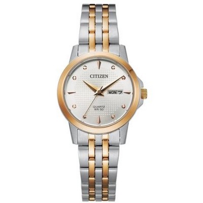 Citizen® Ladies' Quartz Two-Tone Watch w/White Dial