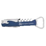 Blue/Silver Leatherette Wine Bottle Opener