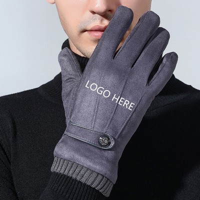 Adjustable Suede Gloves