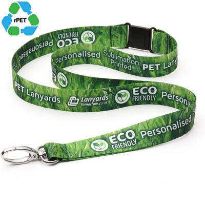 3/4" Custom Sublimation Recycled PET Lanyard w/ Safety Breakaway