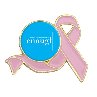 Awareness Ribbon Lapel Pin w/Logo