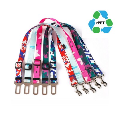 1"W x 24"L rPET Eco-friendly Adjustable Pet Safety Sublimation Seatbelt Leash