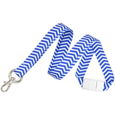 Zig Zag Dye Sublimated Pre-Printed Lanyards w/ Breakaway