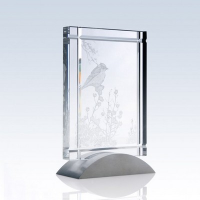 Deco Rectangle Crystal Award, 7 3/4"H