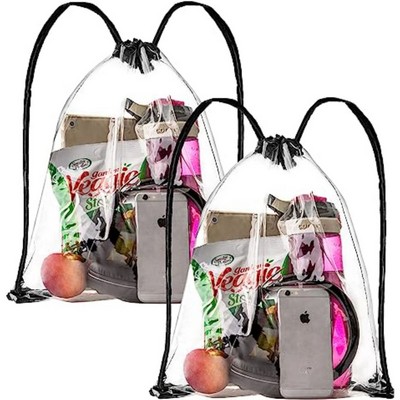 Stadium Approved Clear PVC Drawstring Cinch Sack Backpack