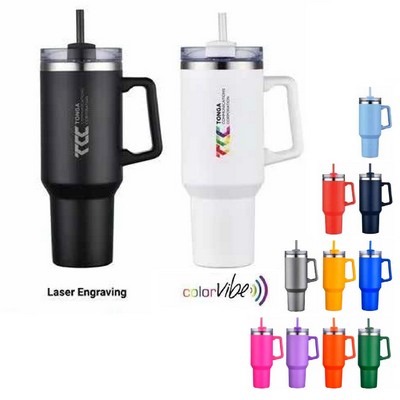 40 oz SipTek Vacuum Mug with Straw