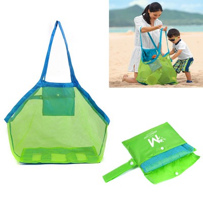 Mesh Beach Tote Bag for Sand Toys