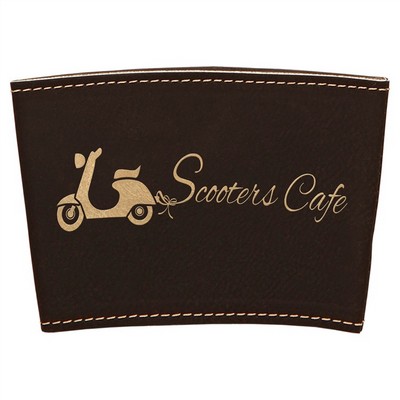 3" Black/Gold Leatherette Mug Sleeve