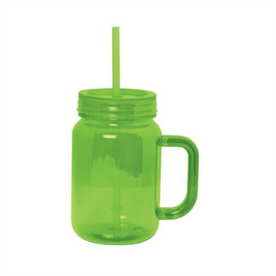 Glass Drinking Jar with Straw