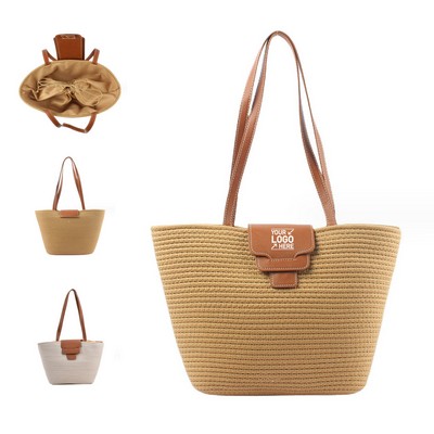 Straw Beach Tote Bag