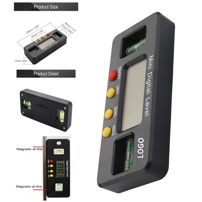 Magnetic Torpedo Level Tool Digital Carpenter Beam Spirit Leveler