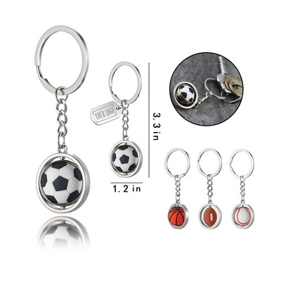 Metal Rotating Ball Keychain