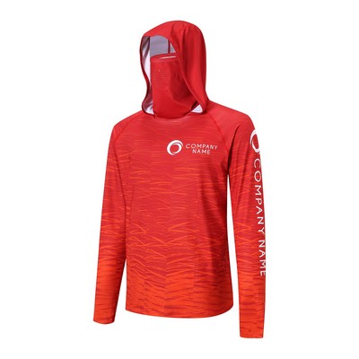 Men's Polyester Spandex Sublimated Sun Protection Hoodie