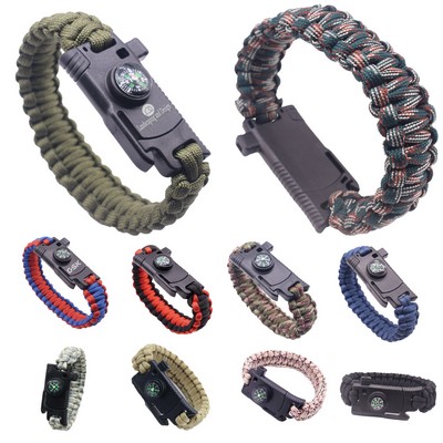 Outdoor Multifunctional 5-in-1 Paracord Survival Bracelet with Compass