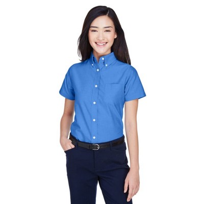 UltraClub Ladies' Classic Wrinkle-Resistant Short-Sleeve Oxford