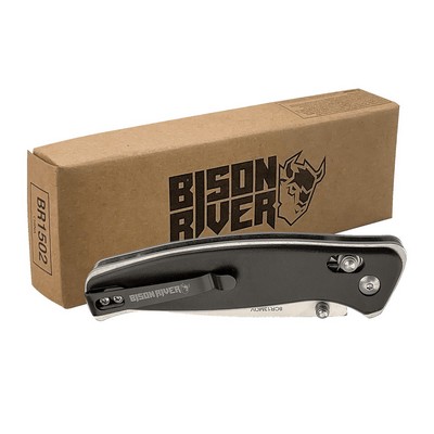 Bison River 4.5" Black Button Lock Knife