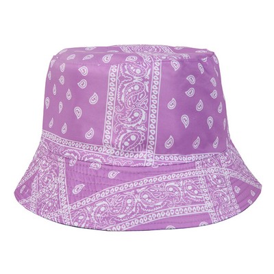 #55 Retro Flower Printed Bucket Hat Free Style Foldable Basin Hat