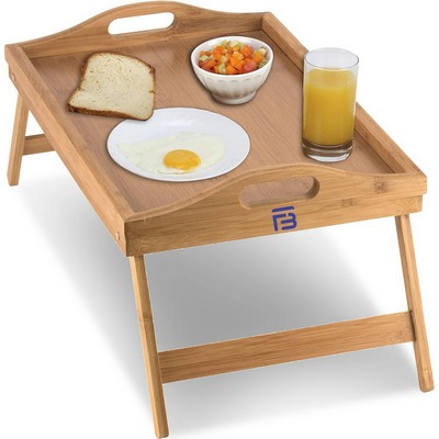 Collapsible Bamboo Bed Table Tray