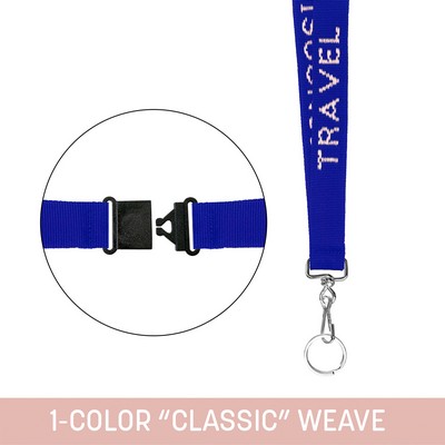 1" Woven Breakaway Lanyard with Swivel Snap & Split Ring