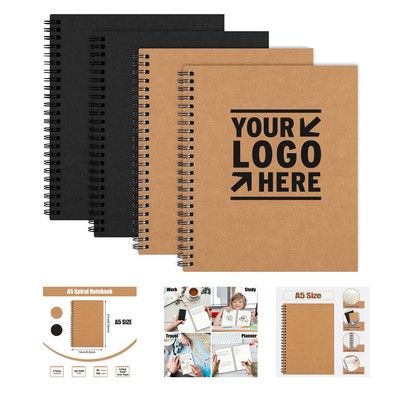 5 x 8 Inch 160-Page Soft Cover Lined Spiral Notebook