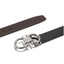 Salvatore Ferragamo Reversible/Adjustable Gancini Belt (Black)