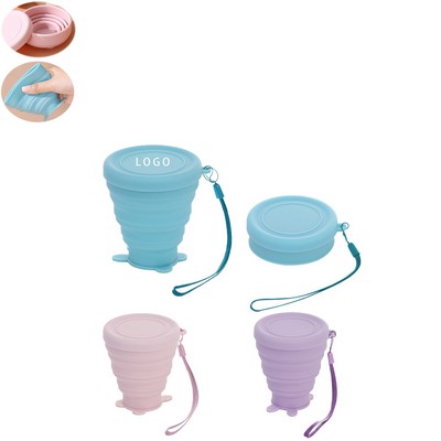 Portable Silicone Folding Cup With Lids