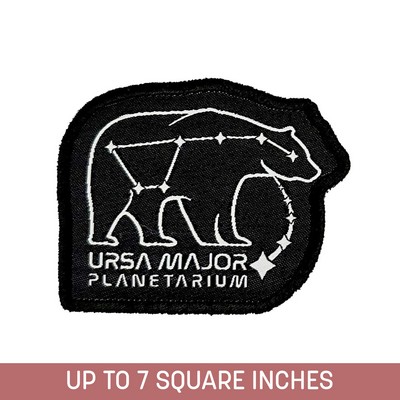 Custom Shape Woven Patch (Iron-On) Up To 7 Sq. In. w/ Embroidered Edge (4-ply)