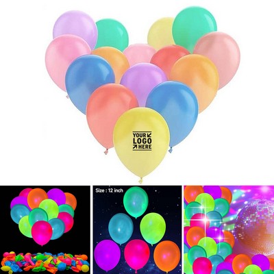 UV Neon Blacklight Reactive Fluorescent Balloon Birthday Party Decorations