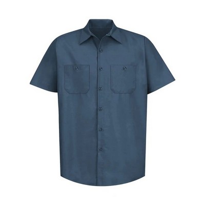 Red Kap® Industrial Short Sleeve Blue Work Shirt