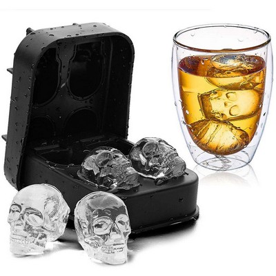 Halloween Four-Cavity Skull Ice Cube Mold