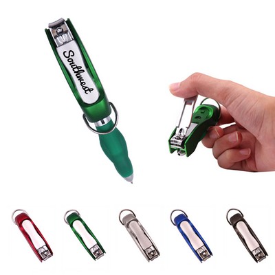 Multi-functional Folding Nail Clipper with Ballpoint Pen