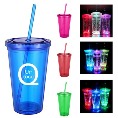 16Oz Plastic Luminous Straw Cup