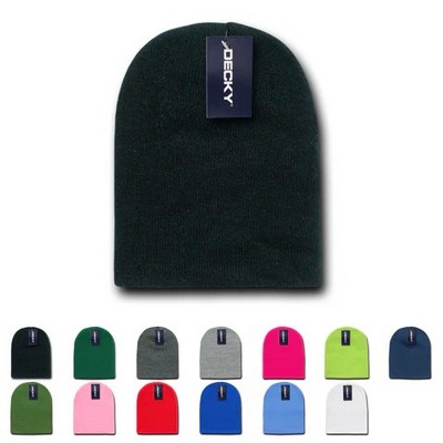 Decky Short Blank Knit Beanie