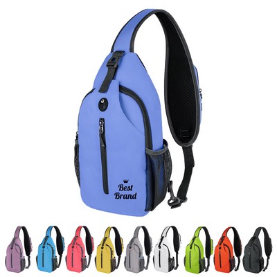 Oxford Crossbody Sling Backpack With Phone Pocket