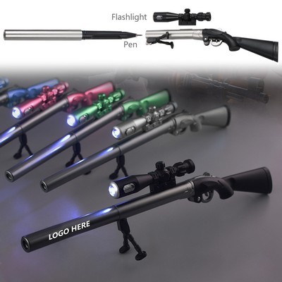 Gun Shaped Pen With Flashlight