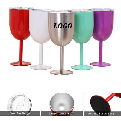 12 oz Stainless Wine Goblet with Lids