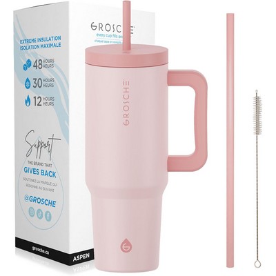 GROSCHE ASPEN 40 oz Stainless Steel Vacuum insulated Tumbler -Rose Pink