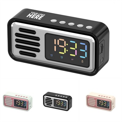 Dual Alarm Clock Bluetooth Speaker