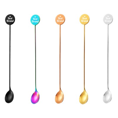 Colorful Stainless Steel Cocktail Stirring Stick with Spoon