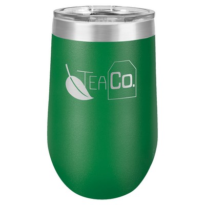 Green Polar Camel 16 oz Stemless Wine Tumbler with a Clear Lid