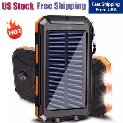 Free Shipping Solar Power Bank with Compass 10000mah