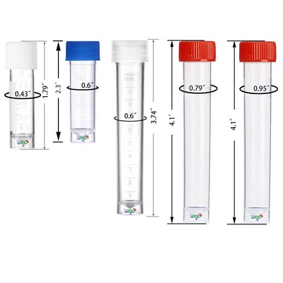 5ml Plastic Small Vials with Screw Caps Sample Tubes