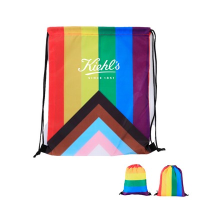 LGBTQ Gay Pride Drawstring Backpack Gym Bag