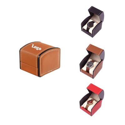 Pu Leather Watch Travel Case With Removable Cushion