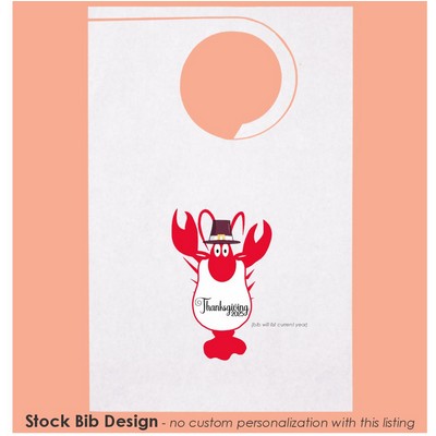 Stock "Thanksgiving Lobster" Design Poly Backed Paper Bibs w/Ties Minimum 25 bibs