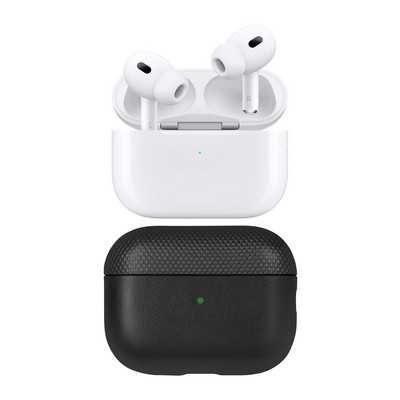 Apple Airpods Pro 2Nd Generation W/ Classic Leather Case Black